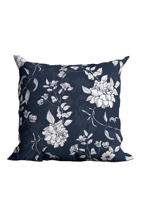 Navy Floral Pillow in Pembroke
