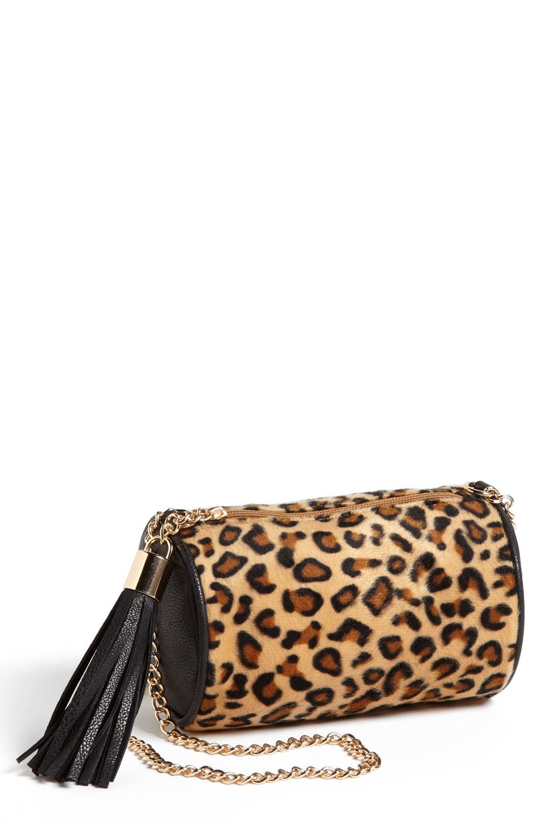 'Mini' Barrel Crossbody Bag, Main, color, LEOPARD