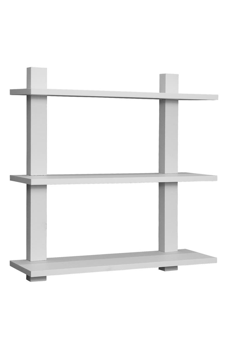 SORBUS White 3-Tier Floating Shelf, Main, color, White