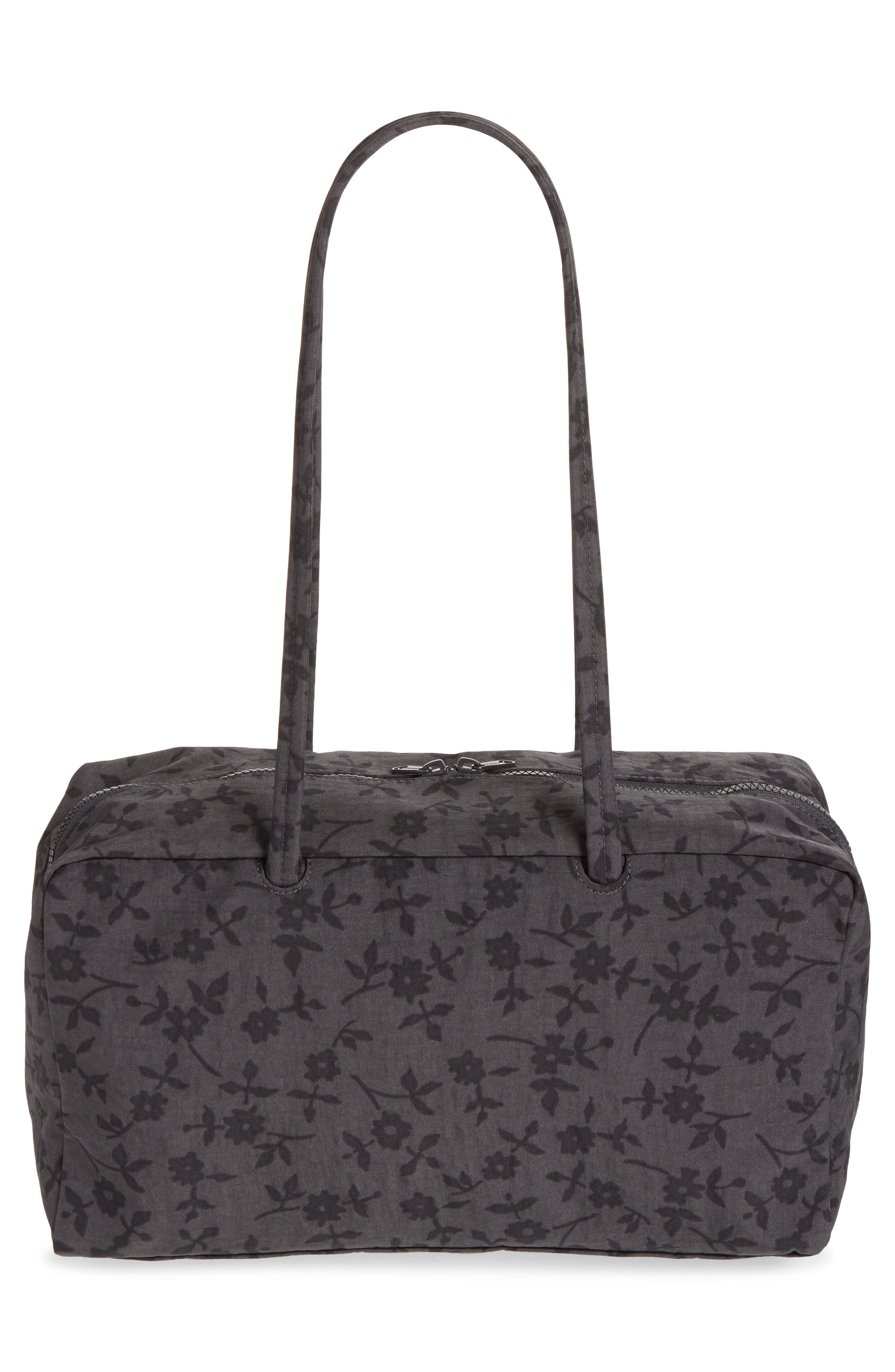 Medium Recycled Nylon Bowler Bag, Alternate, color, CHARCOAL DITSY FLORAL