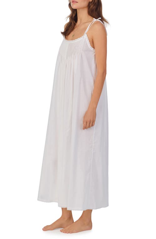 Shop Eileen West Floral Tie Strap Sleeveless Ballet Cotton Lawn Nightgown In White