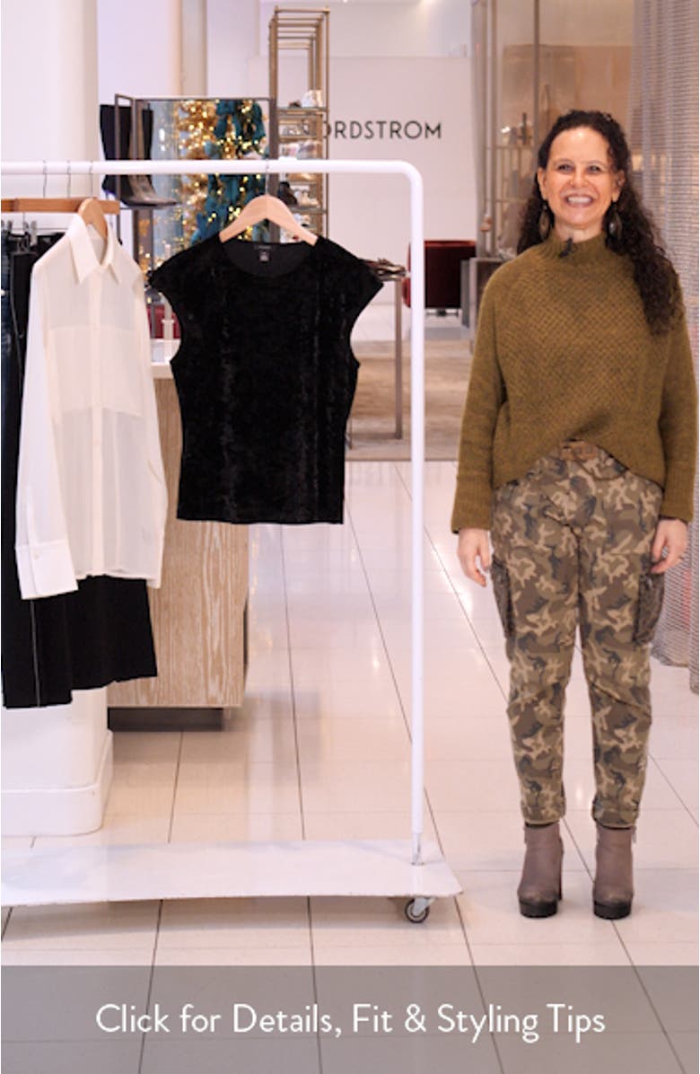 Crushed Velvet Cap Sleeve Top, sales video thumbnail