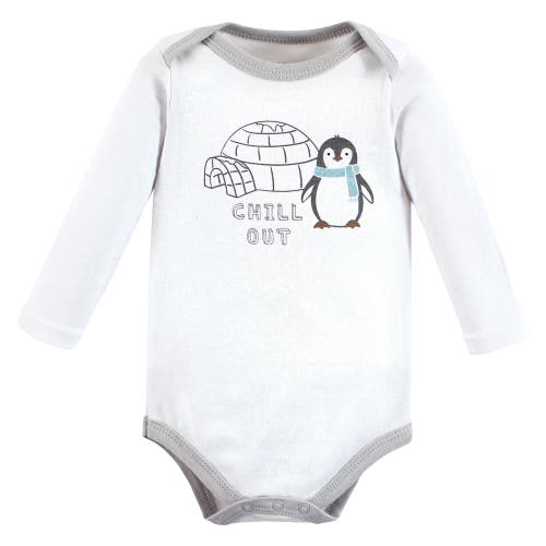 Hudson Baby Cotton Long-sleeve Bodysuits 5-pack In Gray