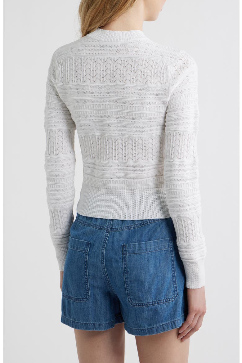 Cotton Crewneck Sweater, Alternate, color, WHITE