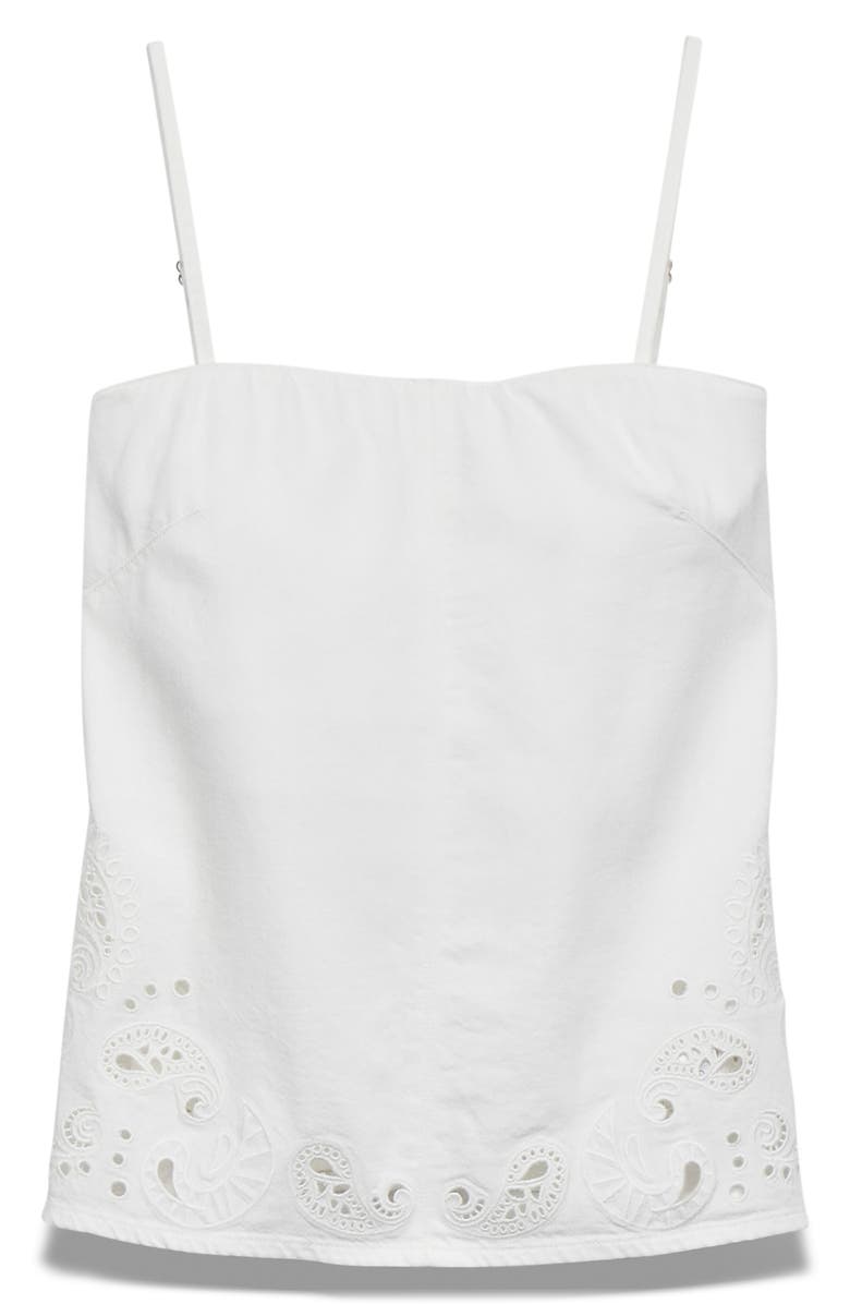 rag & bone Aurora Featherweight Paisley Embroidered Camisole, Alternate, color, White Eyelet