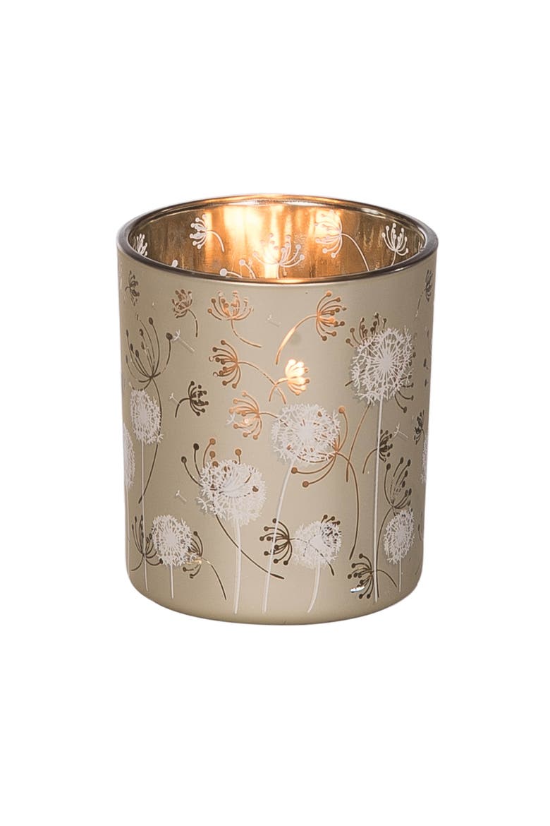 Dandelion Small Champagne Decorative Candle Holder 3.15", Alternate, color, Gold