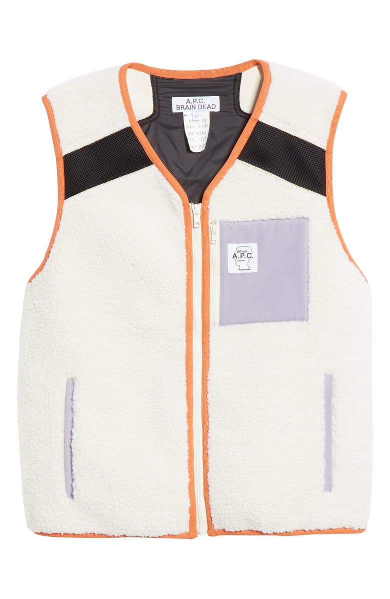 A.P.C. Gilet 'Future Shock' Faux Shearling Vest, Alternate, color, 