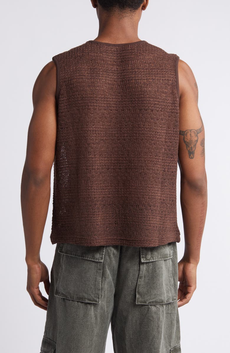 JUNGLES Loose Knit Vest, Alternate, color, Brown