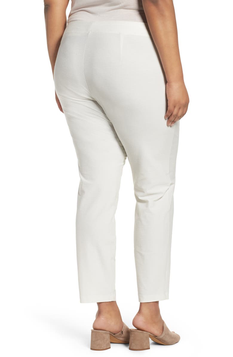 Eileen Fisher Crepe Ankle Pants, Alternate, color, Bone