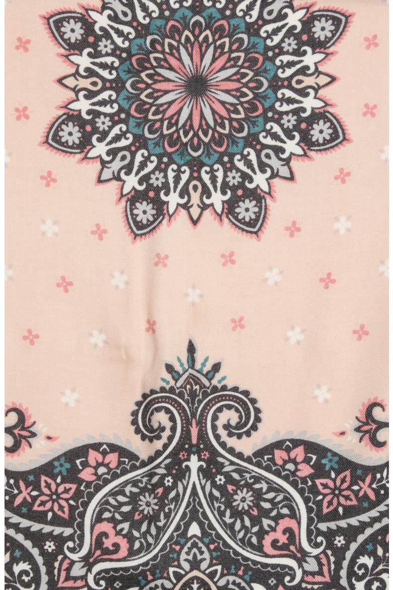 Supersoft Medallion Square Scarf, Alternate, color, BLACK