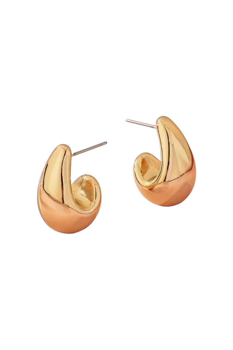 Gold Puffy Teardrops, Main, color, Metallic Gold