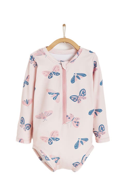 Premium Quality Butterfly Long Sleeve 1-Piece Rashguard for Infant