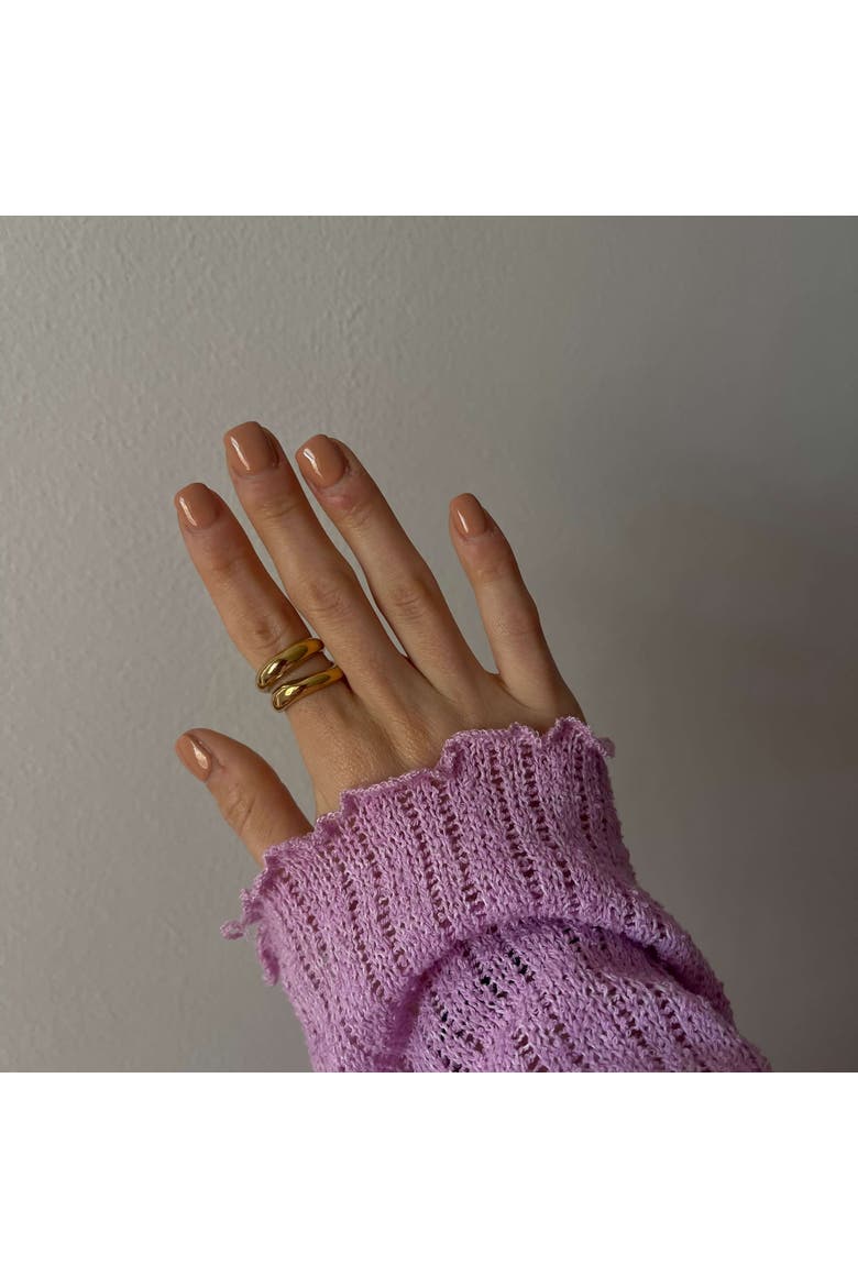 Thick Double Wave Ring, Alternate, color, Gold