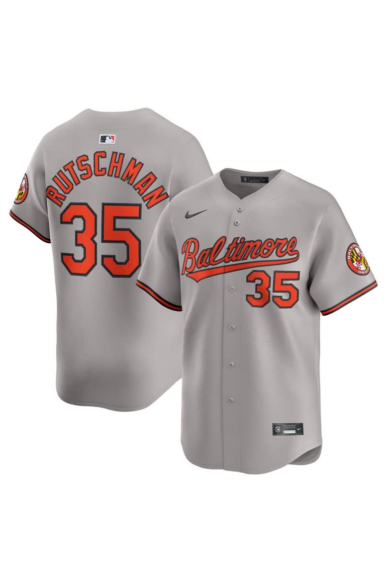 Men's Nike Adley Rutschman Gray Baltimore Orioles Road Limited Player Jersey, Main, color, Gray
