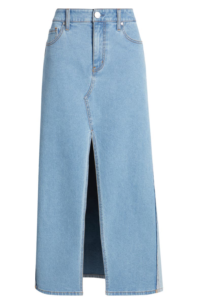 1822 Denim Front Slit Denim Maxi Skirt, Alternate, color, 