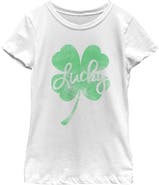 Lost Gods Girls Lost Gods Distressed Green Lucky Clover T Shirt