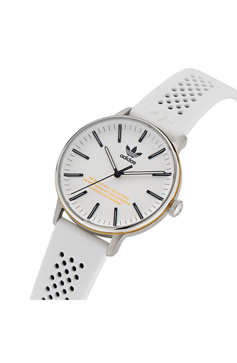 adidas AO Silicone Strap Watch, Alternate, color, White