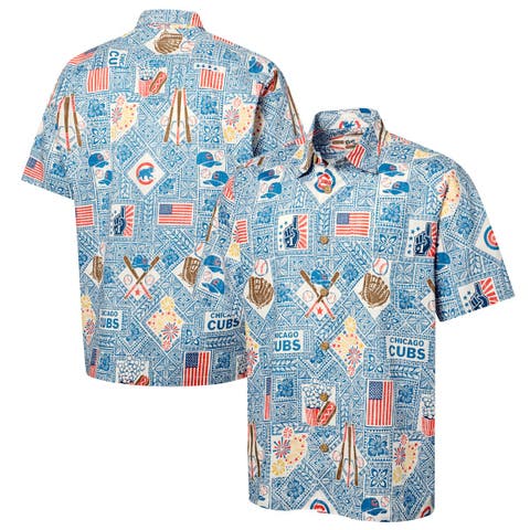 Men's Reyn Spooner  Blue Chicago Cubs Americana Button-Up Shirt