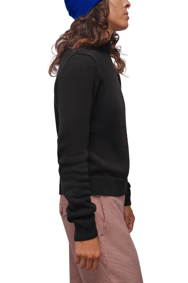 The Everyday Mock Neck Sweater, Alternate, color, BLACK