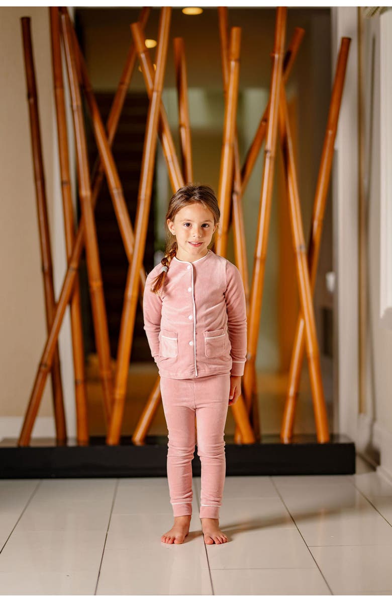 Pouf Girls Velour PJ, Alternate, color, Pink