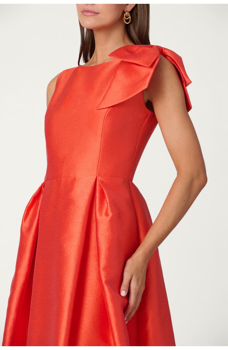 Shoshanna Midnight Pebbled Mikado Eleanor Dress, Alternate, color, Poppy