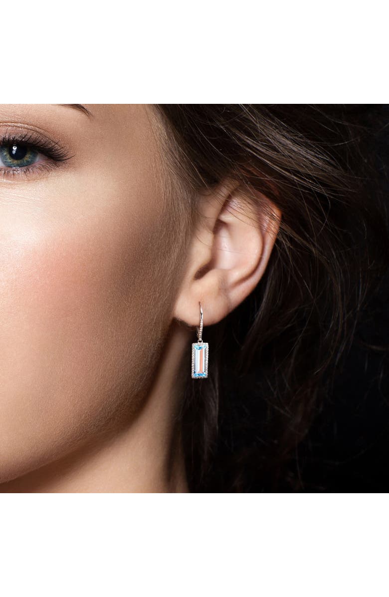 Julianna B. Topaz & White Sapphire Halo Drop Earrings, Alternate, color, Topaz