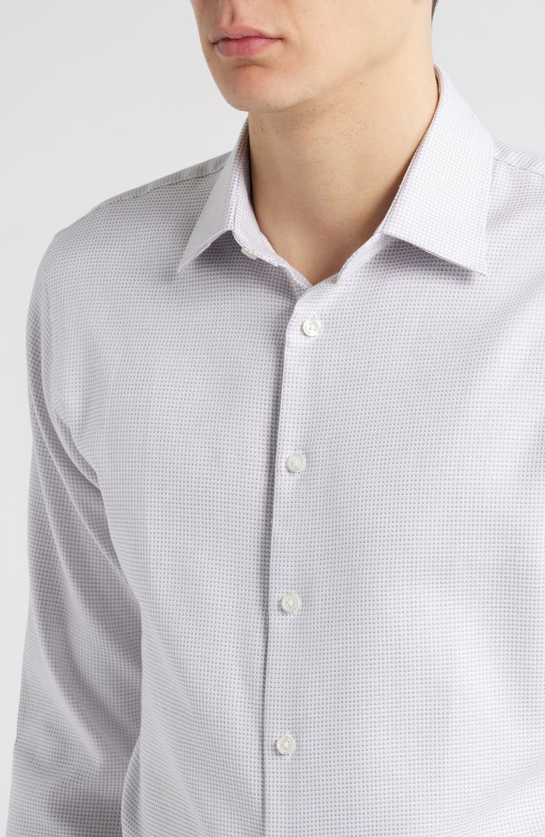 Nordstrom Premium Non-Iron Trim Fit Dress Shirt, Alternate, color, Pink Corner Dobby