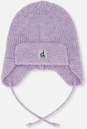 Deux par Deux Winter Fleece Lined Earflap Knit Hat with Chin Ties