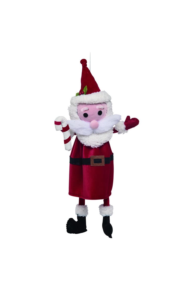 Transpac Artificial Red Christmas Dancing Character Santa Claus, Main, color, Red
