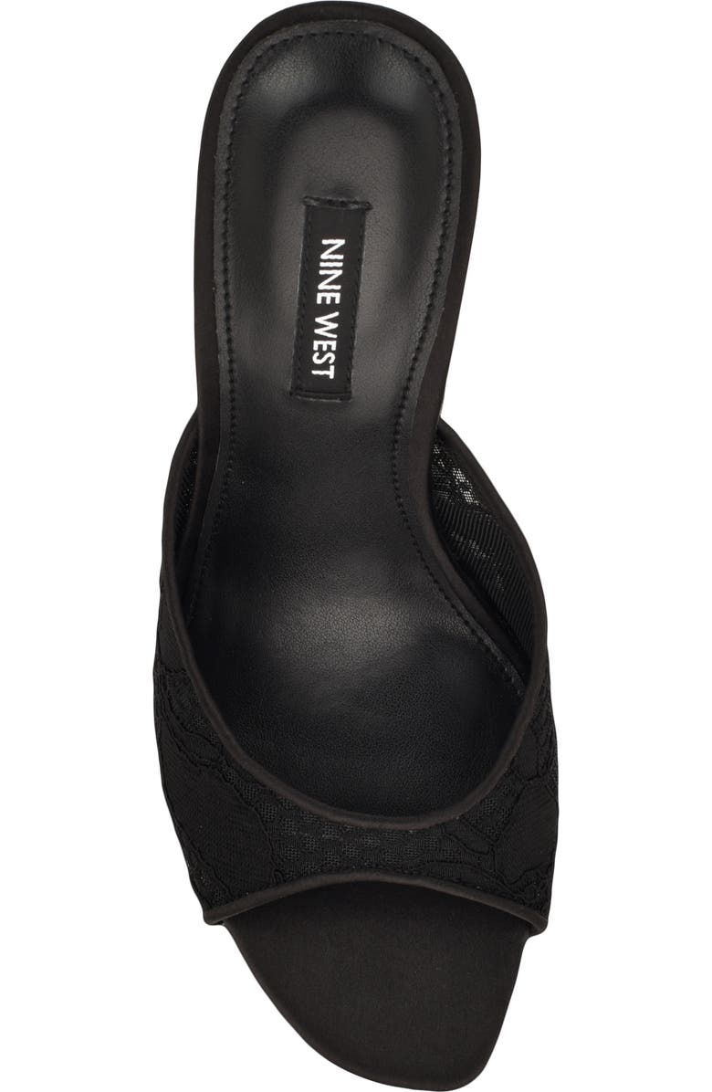 Nine West Kiscop Lace Slide Sandal, Alternate, color, Black