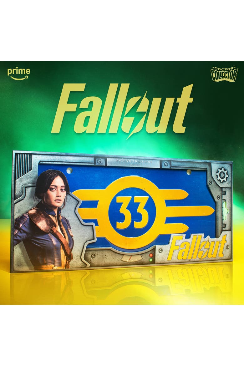 Fallout Vault 33 License Plate, Official Decor, 13.19x 6.3 Inches, Alternate, color, Multicolored
