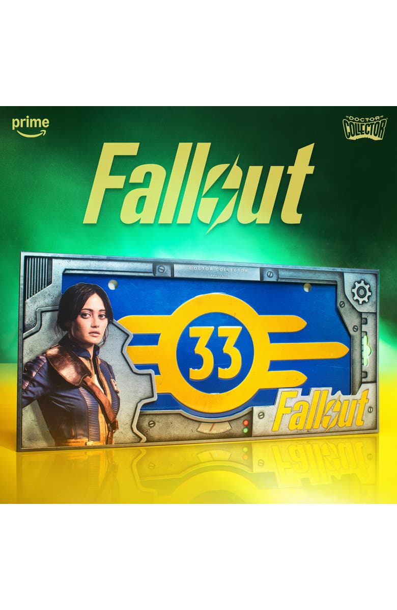 Doctor Collector Fallout Vault 33 License Plate, Official Decor, 13.19x 6.3 Inches, Alternate, color, Multicolored