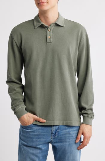 ALEX CRANE Caza Rib Organic Cotton Long Sleeve Polo | Nordstrom