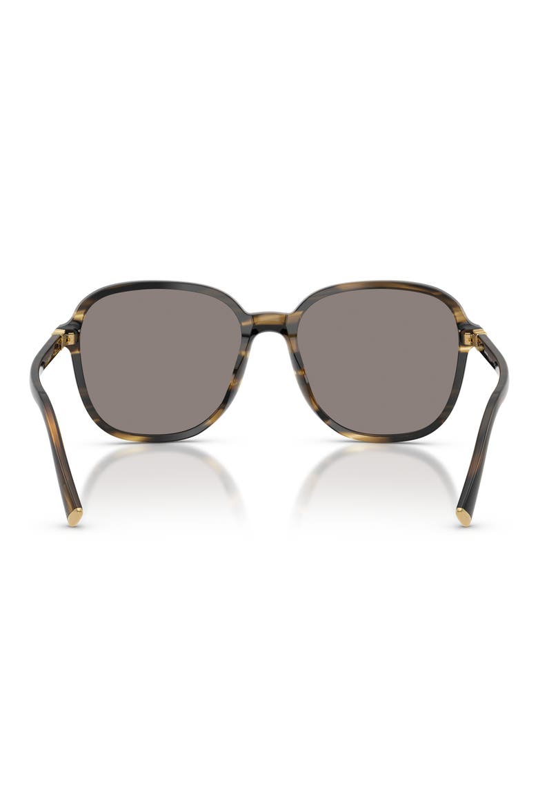 58mm Pillow Sunglasses, Alternate, color, STRIPED LODEN / DARK GREY