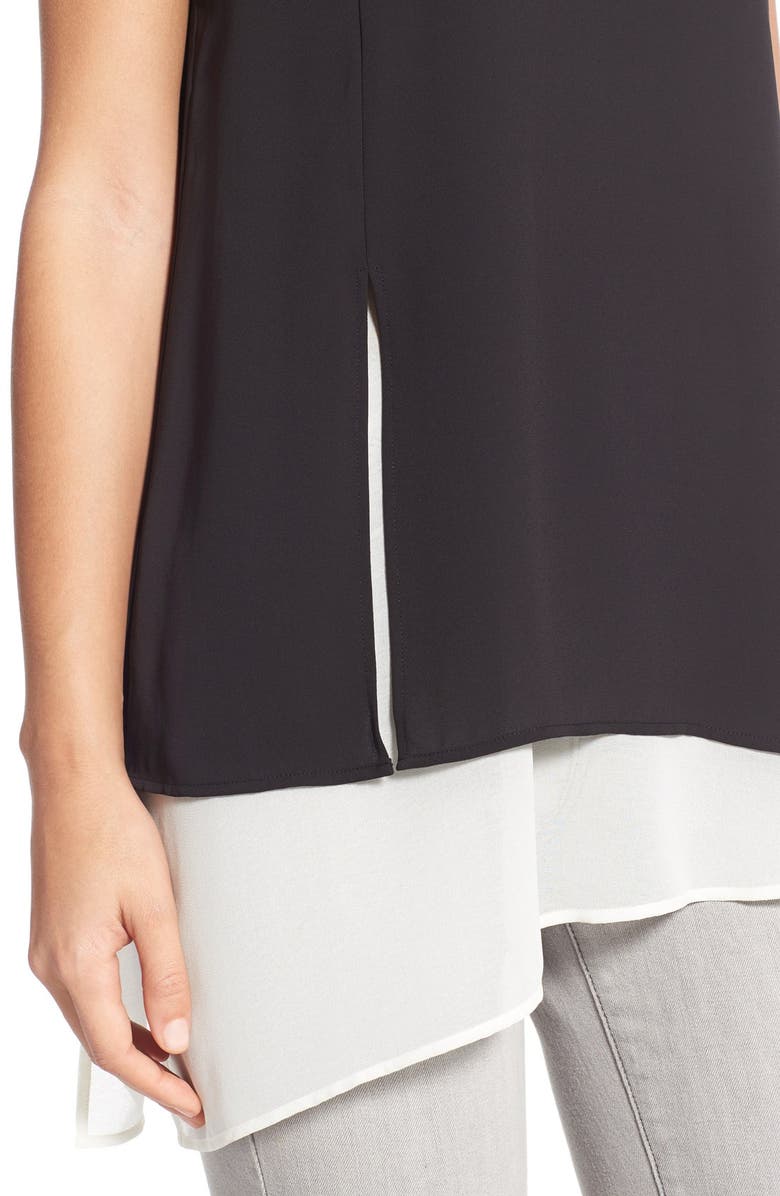 Halogen<sup>®</sup> Sleeveless Double Layer Asymmetrical Blouse, Alternate, color, 