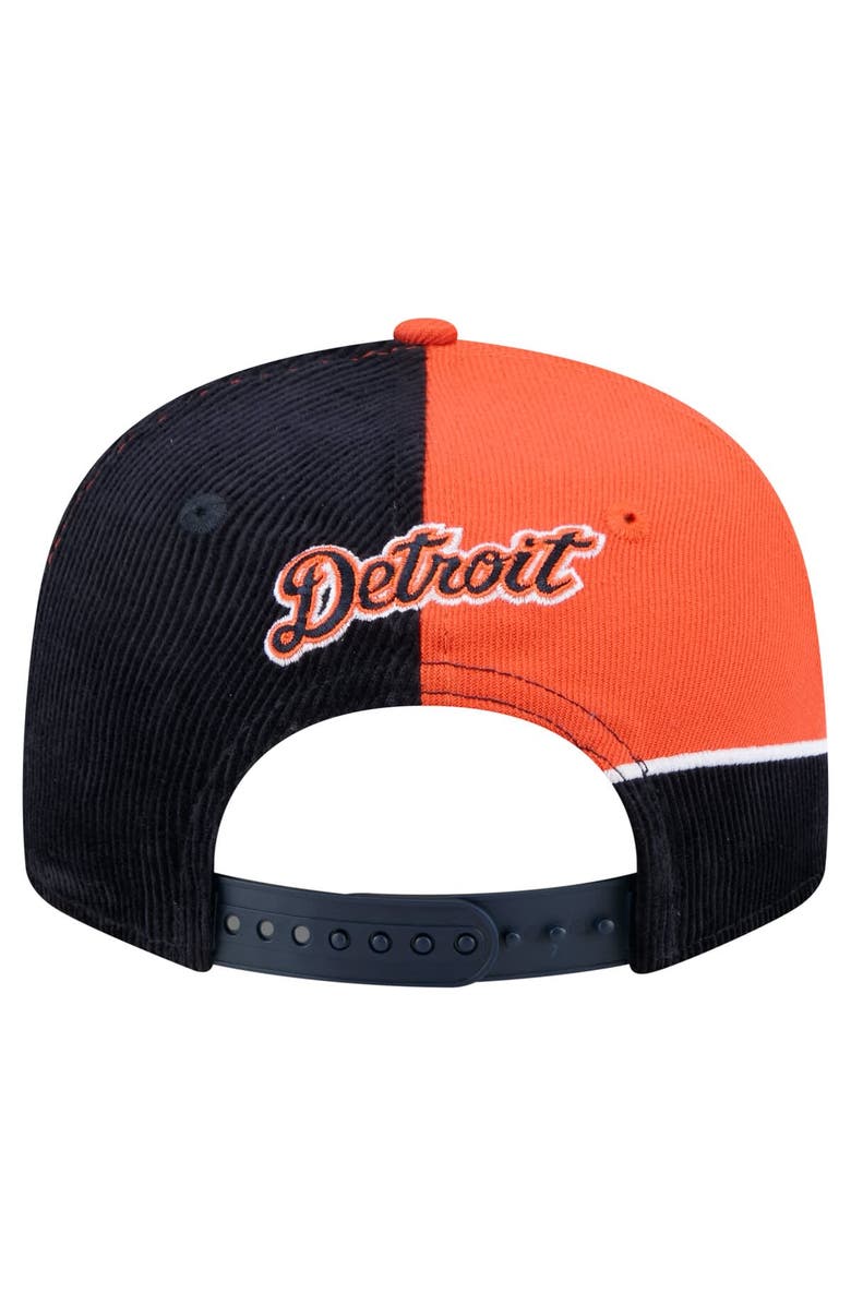 New Era Men's New Era Navy/Orange Detroit Tigers Retro Split Corduroy Snapback Hat, Alternate, color, Navy