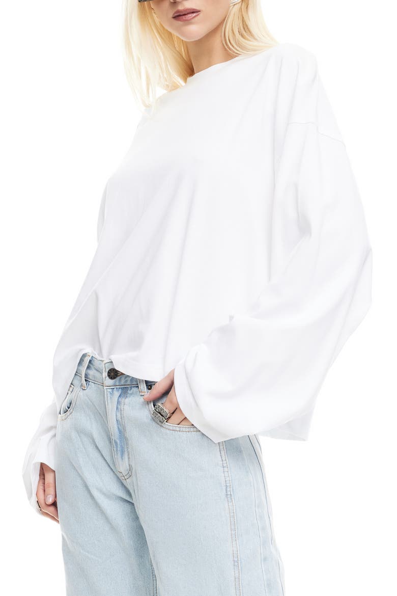 Bloom Long Sleeve Knit Shirt, Alternate, color, PORCELAIN