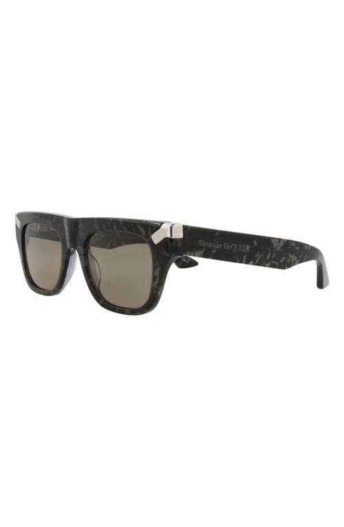 Alexander Mcqueen Mcqueen 51mm Square Sunglasses In Brown