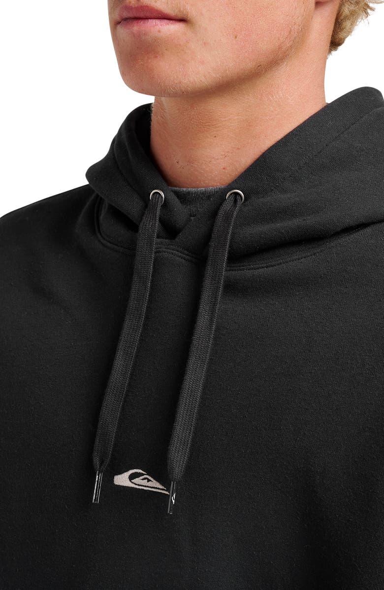 Quiksilver Passage Logo Embroidered Graphic Hoodie, Alternate, color, Black