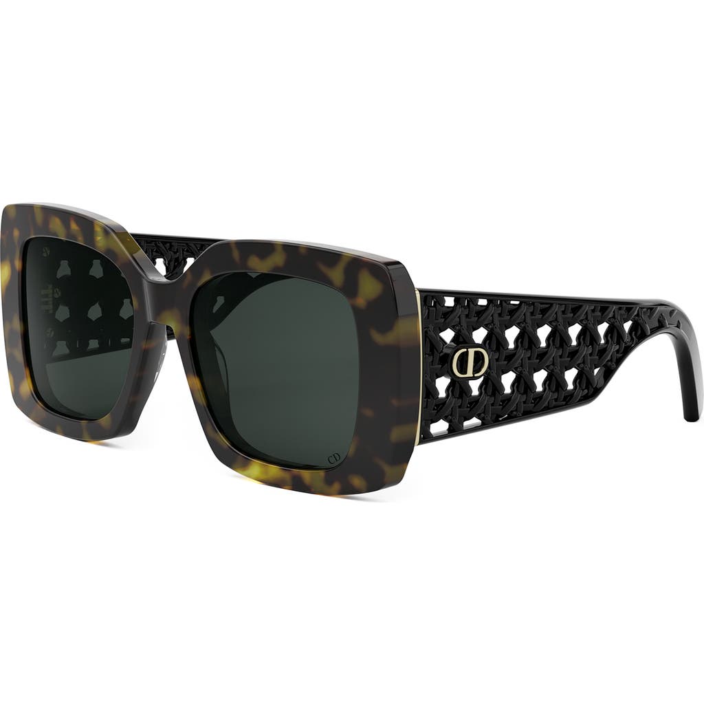Dior Very S1i 54mm Square Sunglasses In Dark Havana/green