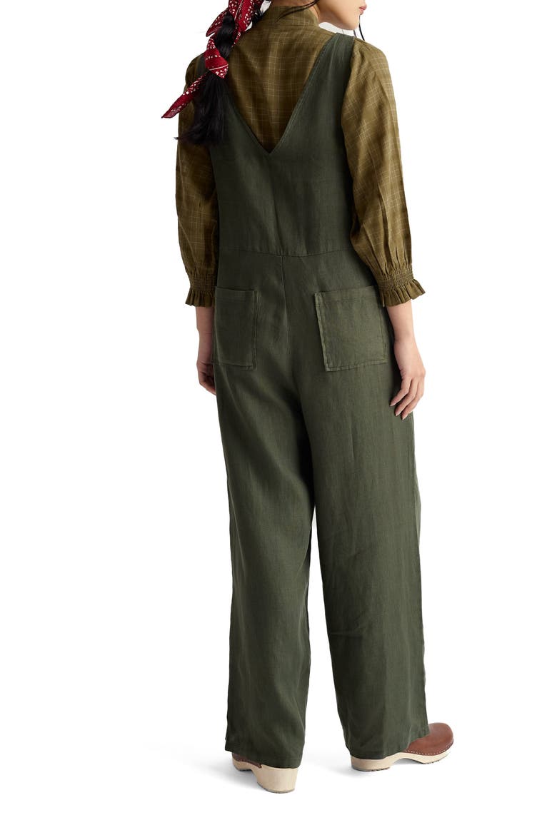 Salt Air Wide Leg Linen Jumpsuit, Alternate, color, BEECH