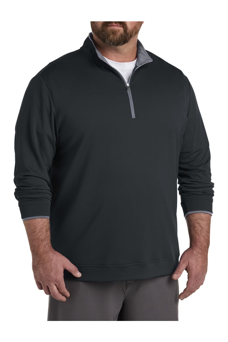 Big & Tall 1/4-Zip Performance Pullover, Main, color, BLACK/GREY