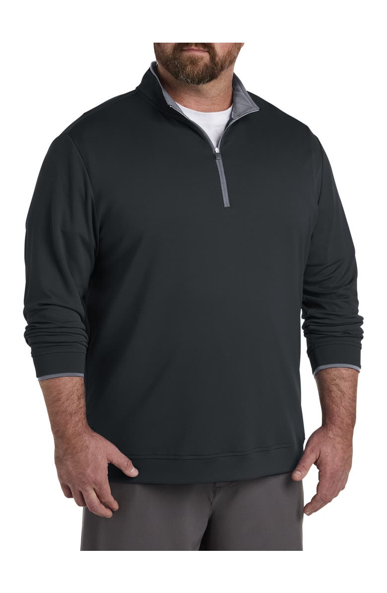 adidas Big 
Tall 1/4-Zip Performance Pullover, Main, color, Black/Grey