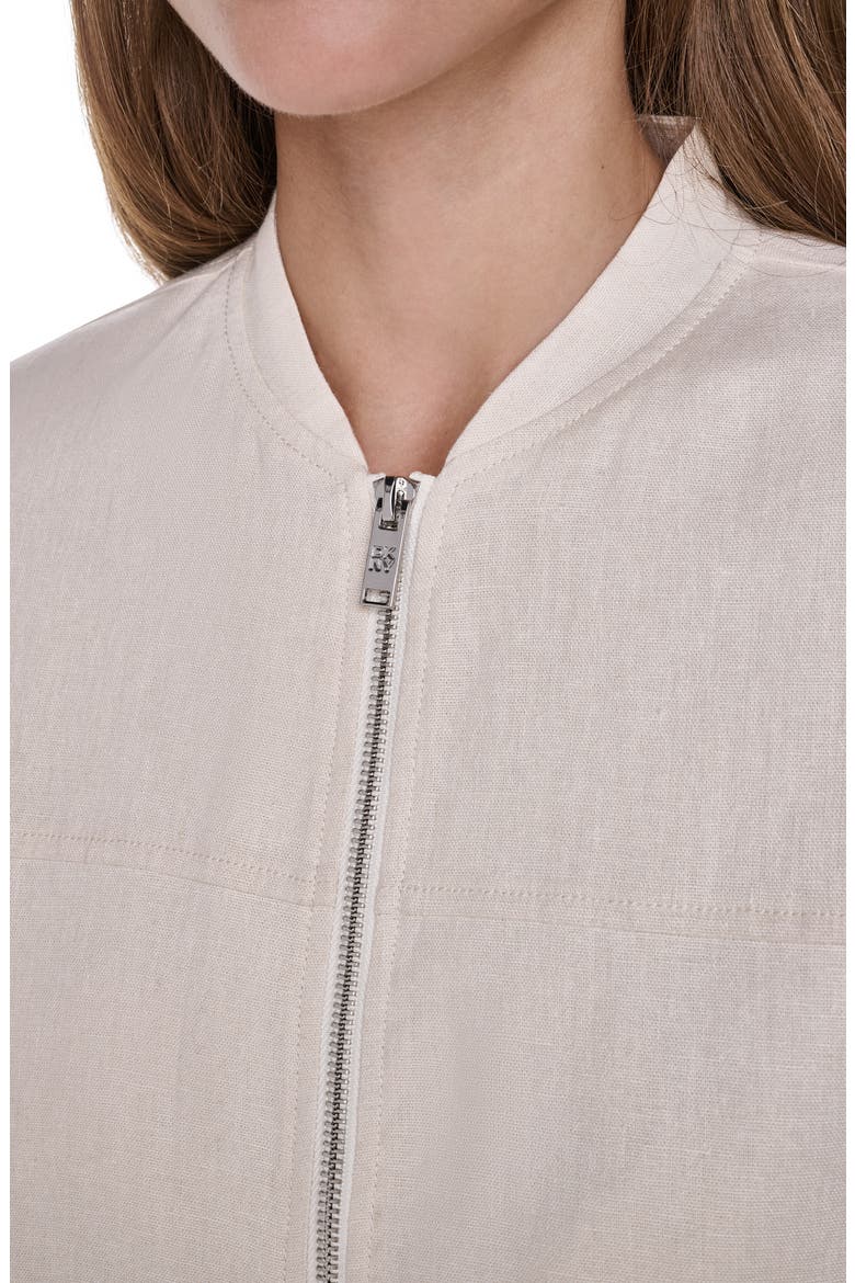 Linen Blend Bomber Jacket, Alternate, color, COCONUT