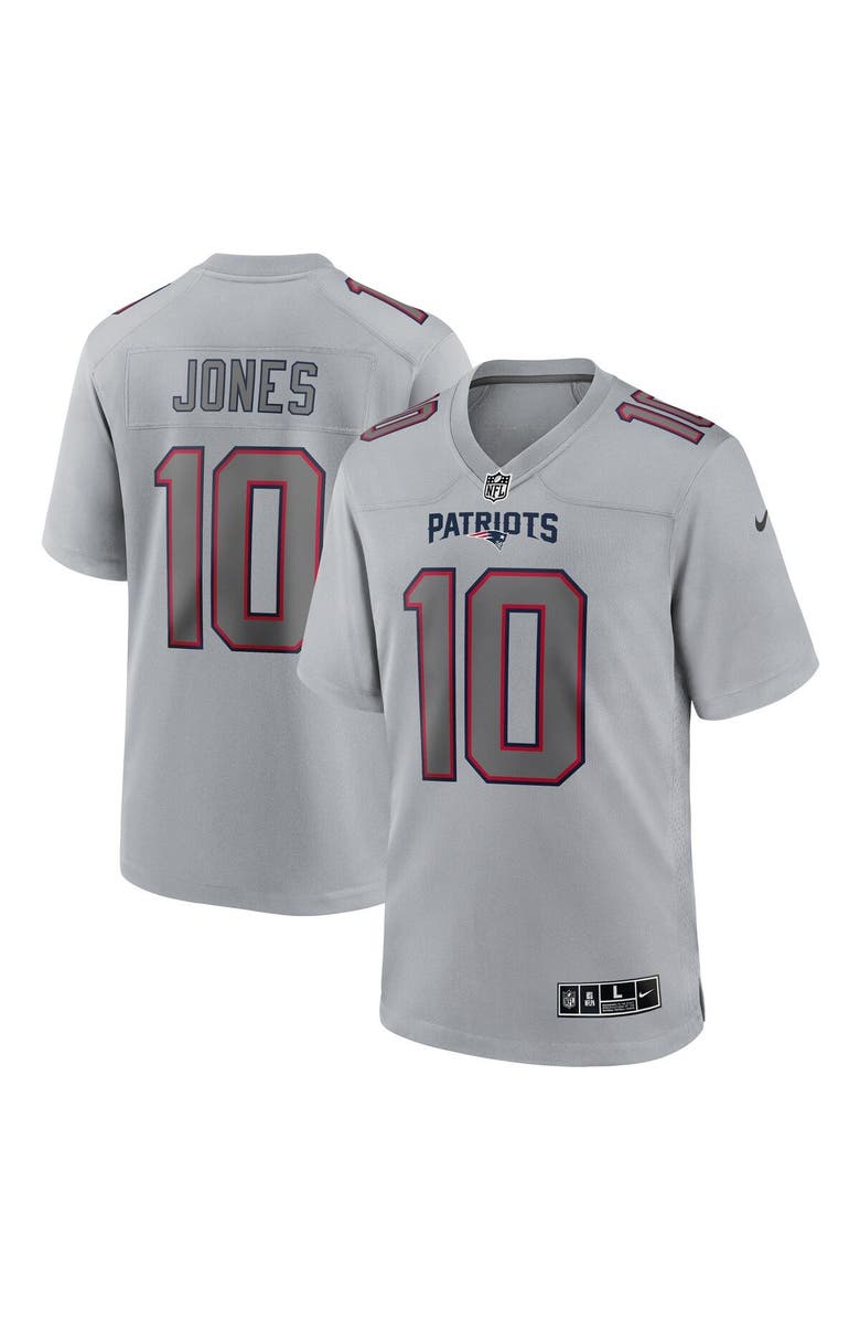 Nike Men's Nike Mac Jones Gray New England Patriots Atmosphere Fashion Game Jersey, Main, color, 