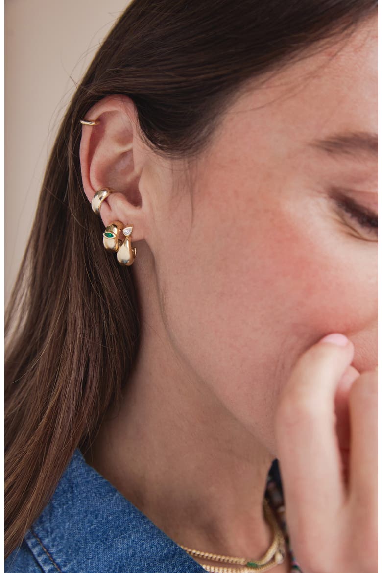 Thick Round Ear Cuff, Alternate, color, YELLOW GOLD