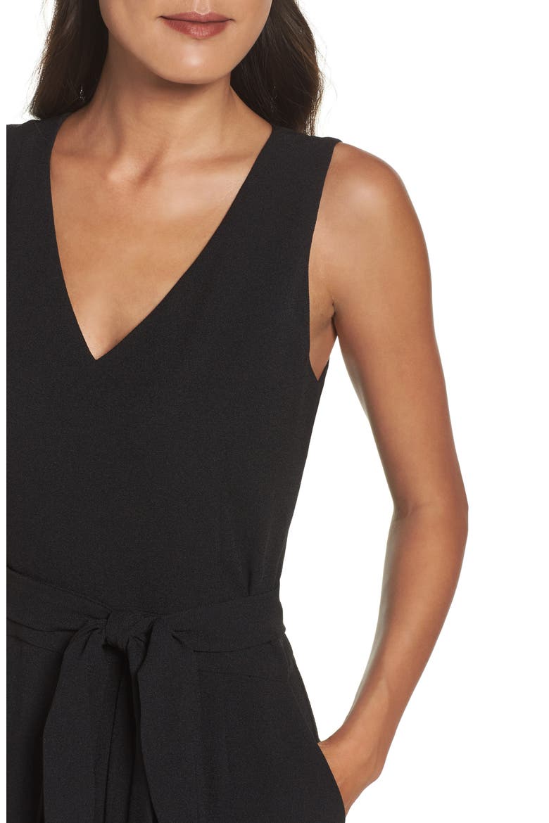 KORS CREPE TANK JUMPSUIT W HAR, Alternate, color, BLACK