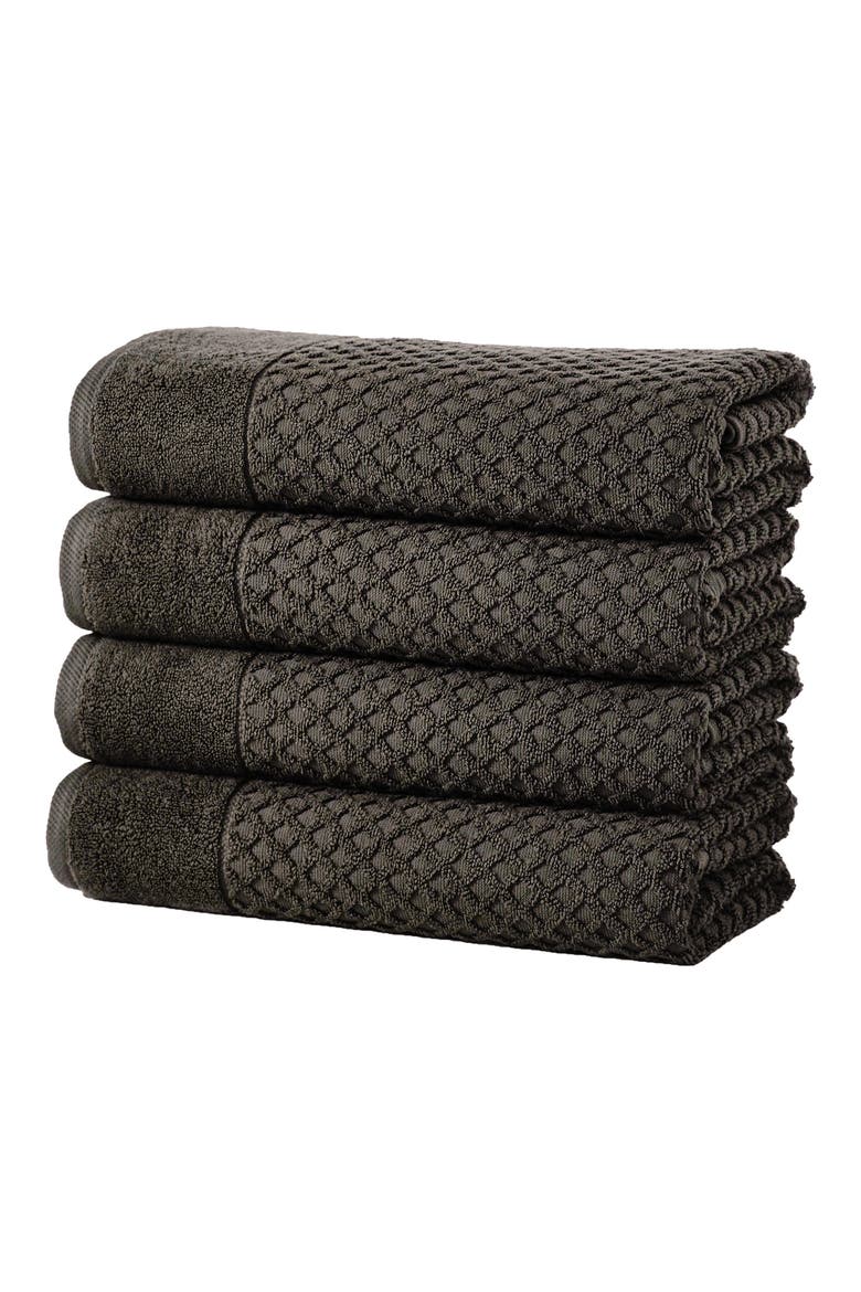 Diamond Waffle Texture 4-Pack Bath Towel Set, Main, color, MIDNIGHT