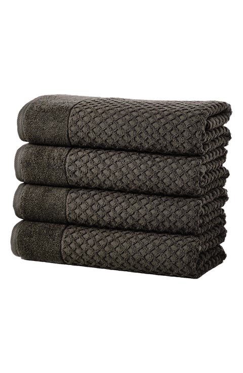 Diamond Waffle Texture 4-Pack Bath Towel Set