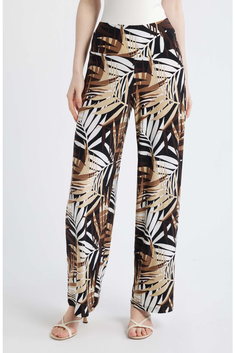 High Waist Print Pull-On Wide Leg Pants, Main, color, ANNE BLACK MULTI